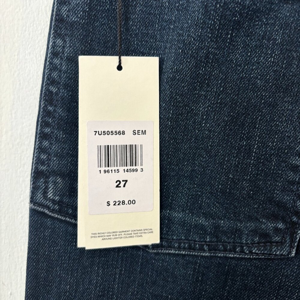 NWT 7 for all mankind Women's Megaflare High-Rise Dark Wash Denim Jeans, Size 27 - Picture 4 of 12